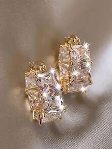 Elegant 3D Dangling Earrings | Luxury Jewelry, Resin Mosaic, Gold | Ideal Choice For Weddings, Parties, And Formal Occasions | Easy To Clean | Perfect Gift For Birthdays, Anniversaries, Special Events, Valentine's Day