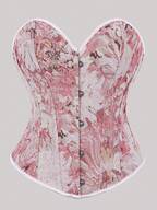 Fashionable Women's Strapless Top, Elegant European Style Lace-Up Sexy Bodycon Crop Top, Streetwear Pink Vacation Summer