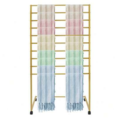 10 Tier Scarf Display Stand Gold Metal Scarf Holder Organizer Freestanding Scarf Rack