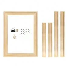 DIY Pine Wood Picture Frame Kit (4 Bars, Unassembled) - Thickened Strips For Canvas/Oil Paintings/Diamond Art Home Decor