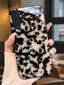 Black And Brown Leopard Print All Over A White Background,High-Quality Tempered Glass Craftsmanship Phone Case Suitable For Compatible With Samsung Galaxy S25/24/23/22/21/20/10 Ultra/FE+,Note20,/Ultra,A70/56/55/54/53/52/51/36/35/34/32/26/25/24/23/16/15/14/06/05/03,Case Suitable For Compatible With Iphone17,17Air,16, 15, 14, 13, 12, 11, PRO MAX, PLUS - 彩色 - 查看 2