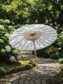 Paraguas de boda de estilo occidental/europeo de alta calidad (paquete de 10/6/5/4/1), 84 cm de diámetro cuando están abiertos, perfectos para novias, decoraciones de bodas, regalos creativos, regalos de cumpleaños; también adecuados como obsequios de boda, paraguas de estilo japonés/chino, paraguas de papel para decoración de bodas y fiestas de bricolaje. - Blanco - Ver 9