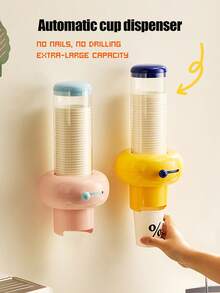 1pc Multifunctional Sliding Cup Holder, Disposable Cup Wall-Mounted Water Dispenser Paper Cup Rack, Water Cup Storage Organizer