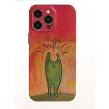 Whimsical Oil-Painting Frog Film Case – Holographic Silver Soft TPU Shell for  17 Pro Max, Universal Fit 16/15/14/13/12/11/XS/8 Plus, Full-Coverage Shock-Proof, Uni- Premium 2025 - Verde - Ver 3