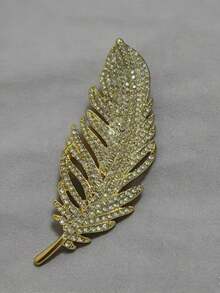 1 pièce de luxe vintage premium Broche feuille, épingle de mode à cristaux multicolores, polyvalente pour costumes, manteaux, accessoires de robes - Multicolore - Voir 6