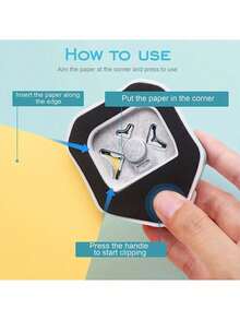 3-In-1 Mini Corner Rounder, R4/R7/R10mm Corner Cutter, DIY Paper Trimmer, Card Scrapbook Hole Punch