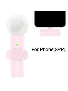 Professional Wireless Lavalier Microphone For Smartphone, Plug-Play Wireless Microphone For Video/Audio Recording, Condenser Recording Lapel Mic For Interview/Vlog/Teaching/Video Recording, Pink, 50mAh/0.185Wh Compatible With Iphone Android Phone For Winter Vacation, Audio/Video Recording, Interviews, Gaming & Live Streaming Vacation Audio Recording Video Recording Interviews Gaming Streaming Live Streaming Mini Microphone - Pink - View 14
