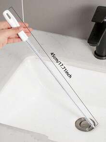 3件套管道疏通刷套装，浴室毛发堵塞清除器，水槽排水管清洁剂，管道清洁工具 - 白色 - 查看 3