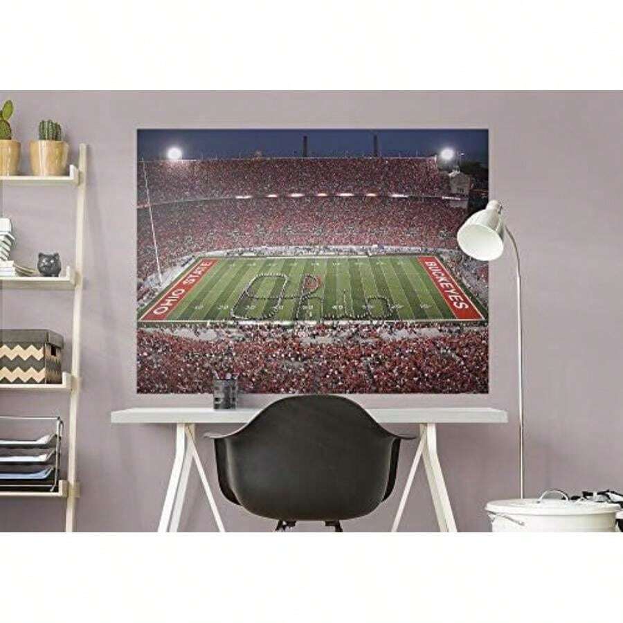 Fathead Ohio State Buckeyes – Ohio Script Stadium Mural– calcomanía de Pared extraíble, Oficial, Multicolor, Gigante – 61-62556(default) - Multicolor - Ver 1