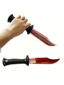 1 pezzo Accessorio per vacanze, Accessorio per performance anime, Scherzo con coltello finto sanguinante, Coltello di plastica realistico con sangue finto, Accessorio per film - Multicolore - Visualizzare 1