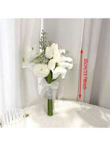 Artificial Bridal Bouquet, Real Touch Calla Lily Bride Bouquets Wedding Flowers Bouquets For Bride Bridesmaid Wedding Ceremony, Marriage White Flowers Arrangements, Wedding Supplies - Multicolor - View 11