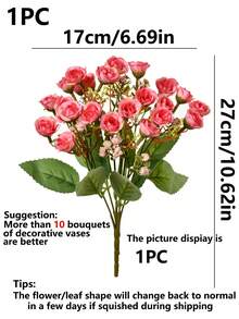 1/80支装 10.62英寸人造丝玫瑰，人造花，仿真花卉，早午餐DIY婚礼花束派对家居客厅厨房花园酒店办公室，情人节礼物，拉玛装饰，DIY花环，礼物，餐桌中心装饰，生日装饰，室内外装饰，仿真塑料花散装，用于花瓶装饰，农舍家居装饰，波西米亚风婚礼 - 玫色 - 查看 3
