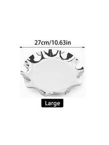 1 chiếc đĩa/khay đựng trái cây bằng thép không gỉ cao cấp, sang trọng, thích hợp để trang trí bàn cà phê phòng khách, quà tặng tiệc tùng và tân gia. - Bạc - Xem 11