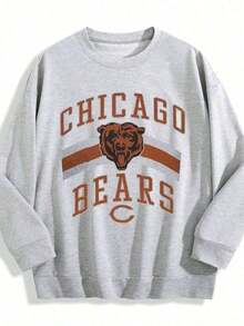 2026 AVintage Chicago- Football Crewneck Sweatshirt, Football T-Shirt, Chicago Game Day ,Sweatshirt - 灰色 - 查看 2