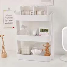 2/3层桌面收纳架，高品质节省空间设计，多功能化妆品及办公用品收纳架，宿舍及家庭梳妆台的理想之选