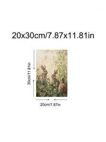 Tranh in hình Thỏ trong rừng, tranh nghệ thuật treo tường chủ đề thỏ cổ điển, trang trí nhà kiểu nông thôn cho lễ Phục sinh và mùa xuân, tranh in hình thỏ mùa xuân dịu nhẹ, tranh treo tường lễ Phục sinh, quà tặng lễ hội, trang trí phòng ngủ, trang trí phòng khách, trang trí văn phòng, trang trí nhà bếp, tranh nghệ thuật treo tường, trang trí nhà cửa, trang trí phòng, tranh canvas treo tường, áp phích, tranh treo tường có khung, khung tùy chọn - Nhiều màu - Xem 13
