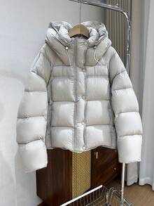 Women Outdoor Winter Coats - Light Grey - View 1