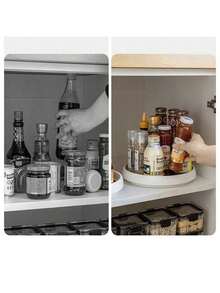 1pc Rotating Refrigerator Storage Rack, Suitable For Cabinets, Kitchen Countertops, Pantries, 360° Non-Slip Rotating Tray For Kitchen Organization, Also Can Be Used As Desktop Decor, Holiday Or Christmas Gift