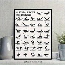 1pc Classic Yoga Mat Exercise Poster, Suitable As A Fitness Guide For Home Gym, Yoga Studio And Fitness Room, With Clear Exercise Instructions, Perfect For Modern Space 2D Flat Wall Art Print Without Frame - Multicolor - View 6