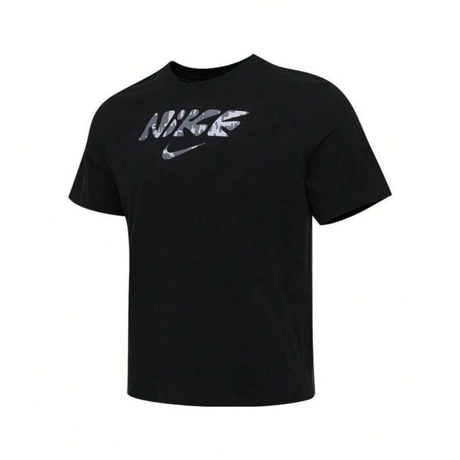 Áo thun tay ngắn cổ tròn dáng thường ngày dành cho bé trai Nike - màu đen - Xem 1