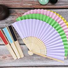 1把可折叠手持扇，带流苏，适合户外旅行、舞蹈表演、旗袍穿着、摄影道具 - 彩色 - 查看 9