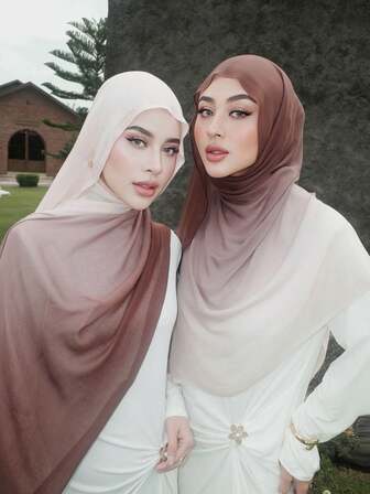 1件装女士扎染水彩印花头巾，复古波西米亚风扎染围巾，舒适透气超大印花头巾，穆斯林头巾，适合户外和日常佩戴