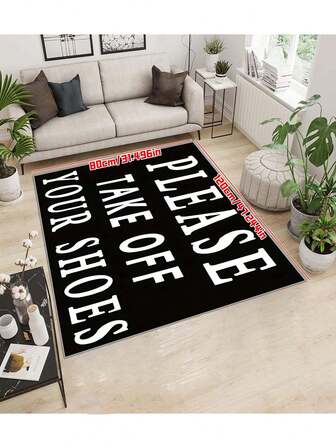 1개 다용도 워셔블 폴리에스터 미끄럼 방지 카펫 - "신발을 벗어주세요" 현관 매트, 게임 룸, 세탁실, 욕실, 주방, 거실, 침실에 적합