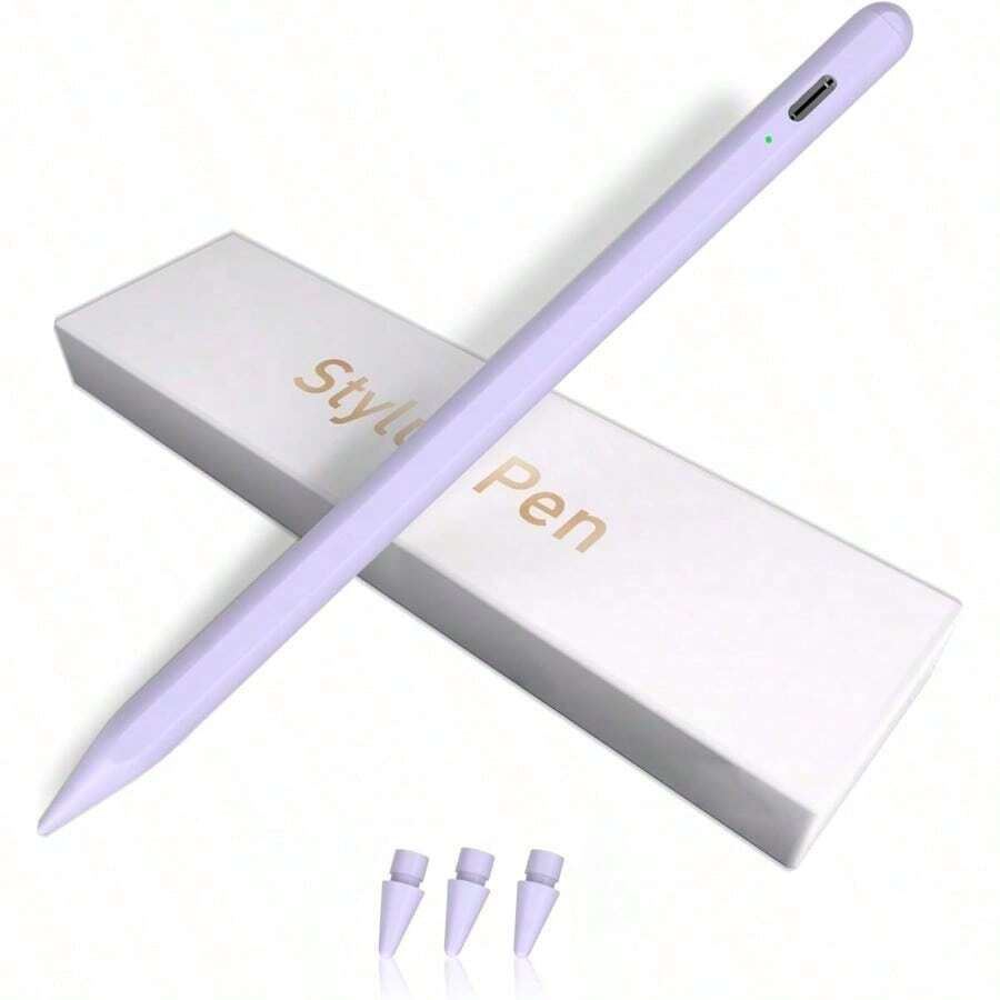 IPad Apple Pencil 9th&10th Generation, Fast Charge Stylus Pen For Palm Rejection And Tilt Sensitivity, Compatible With IPad Pro 11/12.9in, Mini 5/6, IPad 6/7/8/9/10, Air 3/4/5 (White) - Màu tím - Xem 1