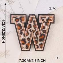 A~Z English Alphabet Letters Badge Patches,Leopard Print Applique Embroidery Iron On Stickers For Clothing,DIY Name Garment - Leopard - View 19