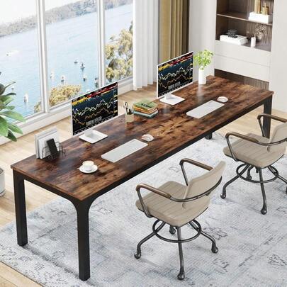 200cm Desk Extra Long Computer Desk 2 Person Desk Double Long Desk Workstaion For Home Office
