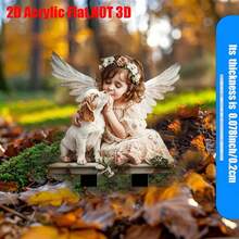 Bezaubernde Engel- und Welpen-Acryl-Gartenstecker - Outdoor-Dekoration, Terrassen- und Rasenfänger, ideal für Bepflanzung und Gartengestaltung - Verschiedenfarbig - Übersicht 3