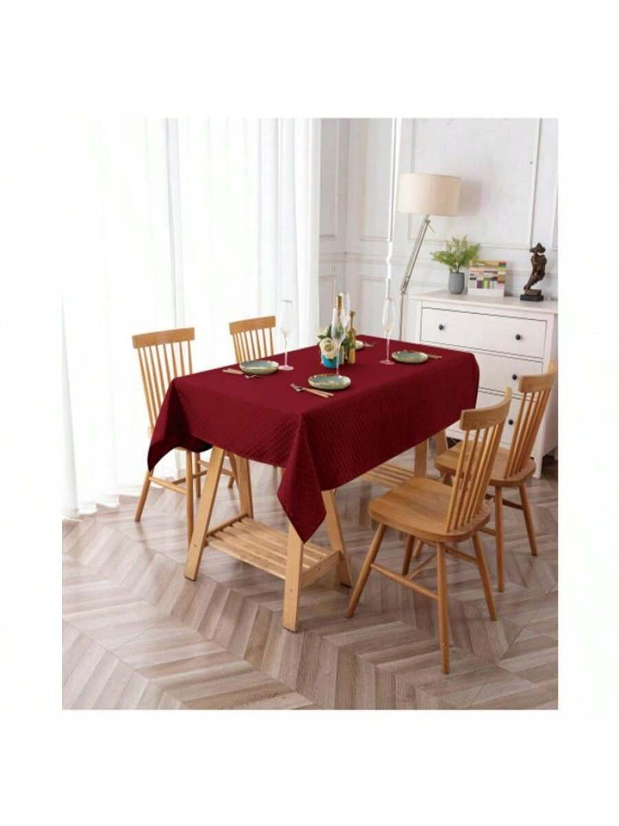 mantel rectangular color rojo vino de alta durabilidad de 140cm*140cm