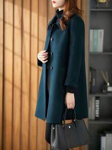 Women Trench Coats - Màu xanh lá cây đậm - Xem 6