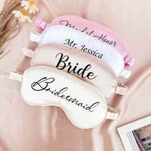Personalized Eye Mask, Bridesmaid Gift, Customized Sleep Mask, Valentine's Day Gift, Bridal Party Gift, Personalized Wedding Gift, Satin Eye Mask, Bachelorette Party Gift, Suitable For Gifting To Girlfriend, Bride, Bridesmaid, Mother, Family And Friends, Best Gift Choice. - Multicolor - View 4