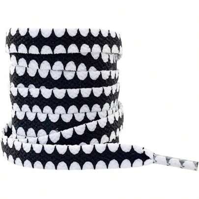 Flat Shoelaces Casual Sneakers Suitable Men And Women Fabric Shoe Laces Half Round Print Shoelace Adult