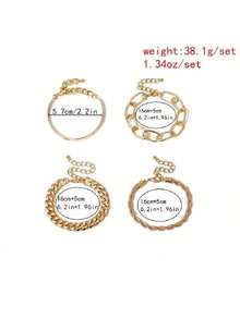 Set Of Metal Bracelets, Women's Bracelets, Niche Design, New Simple European And American Styles. - 彩色 - 查看 6