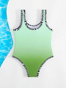 Cartoon Zebra Muster Lässig Jumpsuit Badeanzug für Kleine Mädchen