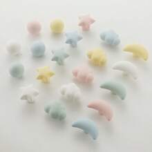 1 pieza Tirador de cajón con un solo orificio, Perilla de puerta de gabinete/armario, Forma de nube, estrella y luna de estilo nórdico de cerámica color macaron, Adecuado para dormitorio/baño/cocina/tocador