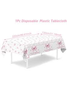 1件/3件装粉色蝴蝶结生日派对桌布，白色背景上印有可爱的粉色蝴蝶结图案，适合一周岁生日派对、女宝宝派对，也可作为生日派对装饰桌布、婴儿派对礼物、一周岁生日派对桌布、生日房间装饰、一周岁生日礼物或婴儿派对装饰品。 - 粉紅生日蝴蝶結 - 查看 12