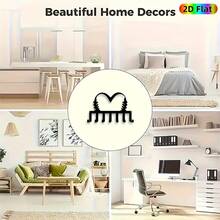 CIF BUY 现代心形橄榄枝钥匙壁挂雕塑 - 7钩金属钥匙收纳架，简约的橄榄枝心形设计，适合作为玄关装饰，情侣结婚/周年纪念礼物，铁艺钥匙展示架，适用于房间装饰、墙面装饰、家居装饰、浴室装饰、咖啡吧用品、墙面艺术、婚礼等场合。 - 彩色 - 查看 3