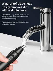 1 pieza Recortador de vello nasal y removedor de vello facial para hombres - Herramienta de aseo portátil (Baterías no incluidas) - Multicolor - Ver 6