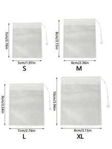 Yocity 100个/200个装茶滤袋，抽绳空茶漏，一次性茶漏，带抽绳空茶包，适用于散装茶叶、香料、咖啡、茶具、厨房用品 - 彩色 - 查看 2