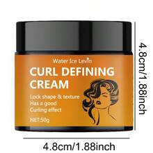 男女通用卷发定型霜 - 富含椰子油，持久防毛躁，打造弹力卷发，持久保湿，持久定型，适合波浪卷和卷发造型 - 橘色 - 查看 4