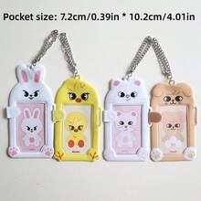 Cute Skzoo Animal Card Holder, Three Inch Photo Card Storage Protective Case Pendant - Màu be - Xem 2