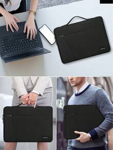 NEWHEY Husă pentru laptop de 15,6 inch cu mâner portabil, husă de protecție la 360°, husă impermeabilă din neopren, husă de calculator pentru bărbați, compatibilă cu geanta pentru laptop de 15-15,6 inch Air/Pro/ASUS//HP/notebook