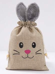 6pcs 3D Rabbit Ears Easter Gift Bags,Burlap Rabbit Easter Gift Bags,With Drawstring,Candy Bags For Easter Party,20*36cm Large Durable And Reusable Storage Bags,Event Decoration,Birthday Decor,Small Business Supplies, Jewelry Packaging Bags,Party Gifts,Wedding Gift Bags, Wedding Decoration - Rabbit Ear Drawstring - View 7