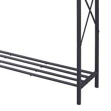 Compact Console Table, Small Sofa Table with Shelf, Entryway Display Stand for Hallways, Bedrooms, Living Rooms, and Farmhouse Decor Credenza, Credenza recibidor de Madera de Capas Gris, Estilo Moderno Mesa de Entrada, Fácil de Montar Mesa recibidor, Las Dimensiones de la Mesa recibidor Entrada Son 106 * 30 * 77(CM) Consola Estrecha de Madera Reciclada 106cm Mesa Pequeña para Entrada, Mesa Delgada para Sofá en Pasillo o Sala Negra - Negro - Ver 5