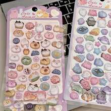 1 pieza Pegatina 3D con relieve de diamante, pegatina 3D de cristal adhesiva fuerte con lindos animales como gatos y perros, pegatina decorativa hecha a mano, nueva pegatina de estilo de dibujos animados adorable al estilo INS - se puede usar para decorar diarios, fundas de teléfono, escritorios, habitaciones, tapas de portátiles, etc. - Multicolor - Ver 5