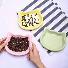 卡通猫造型彩色塑料猫碗，呵护猫咪胡须，适用于小型犬及宠物——可盛放干湿食物和水——易于清洁，可存放干粮、零食、罐装湿粮、骨头残渣和坚果壳。圣诞节礼物、趣味礼物、斋月礼物、个性化礼物、猫咪用品、宠物食品收纳盒 - 100ml - 查看 4