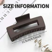 6 piezas Pinzas de pelo cuadradas negras mate de 4.33in/11cm, de alta capacidad, minimalistas y elegantes. Agarre fuerte, accesorio de pelo esencial para uso diario y redes sociales, adecuado para todos los estilos de cabello. Pinza de pelo elegante, pinza de pelo casual - Negro - Ver 6